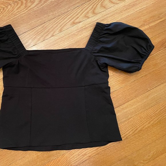 NWOT Designer 5 a 7 Cinq a Sept Black Top Women's Size M - Picture 3 of 4